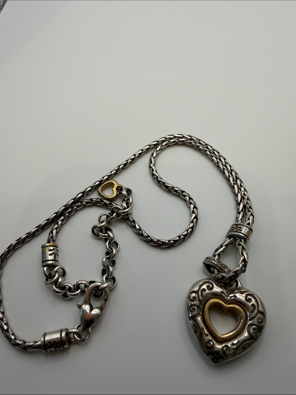 Brighton Contempo Two-Tone Reversible Heart Necklace JN5413 - Picture 6 of 6